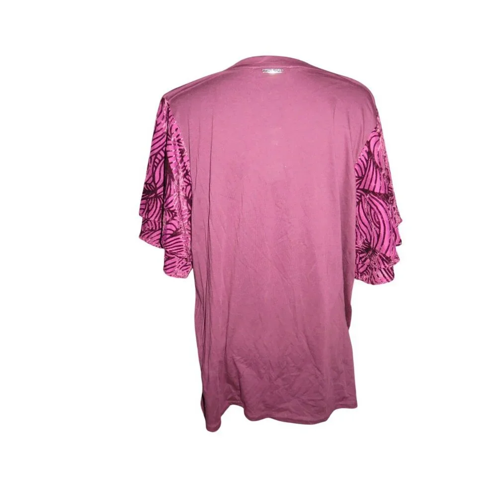 Michael Kors Fuchsia Embellished sleeve tunic top